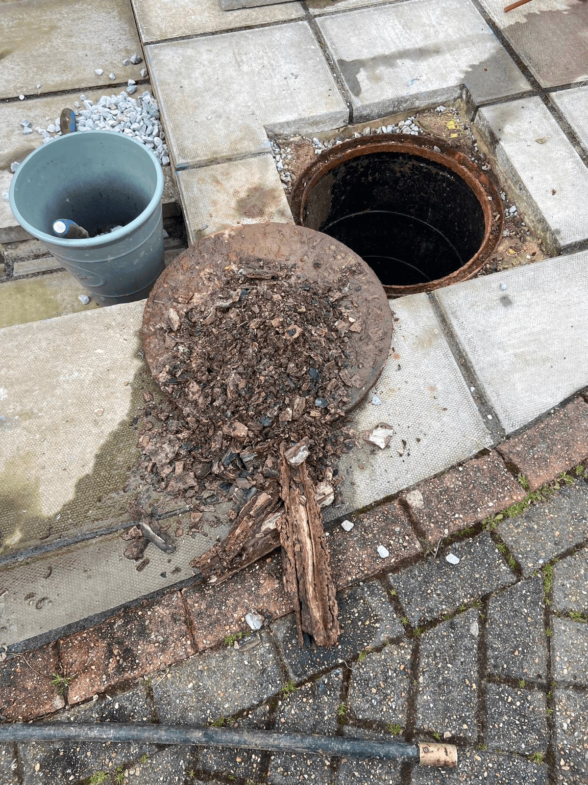 Debris and roots removed from blocked drain
